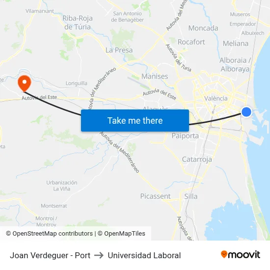 Joan Verdeguer - Port to Universidad Laboral map