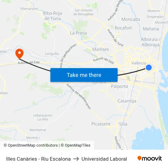 Illes Canàries - Riu Escalona to Universidad Laboral map