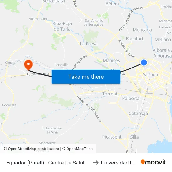 Equador (Parell) - Centre De Salut Assutzena to Universidad Laboral map