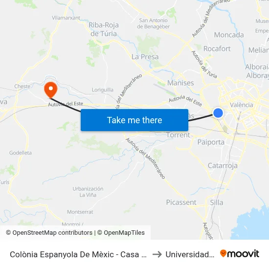 Colònia Espanyola De Mèxic - Casa De La Misericòrdia to Universidad Laboral map
