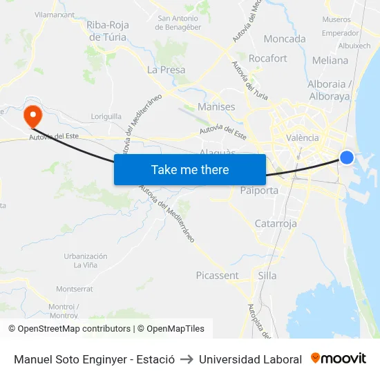 Manuel Soto Enginyer - Estació to Universidad Laboral map