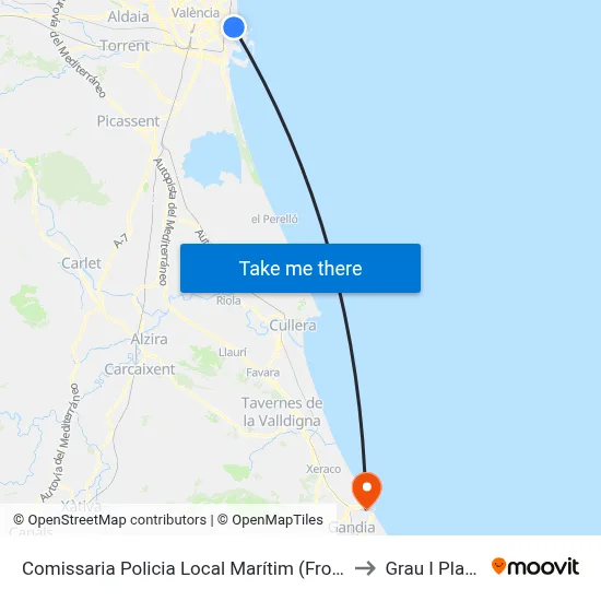 Comissaria Policia Local Marítim (Front) to Grau I Platja map