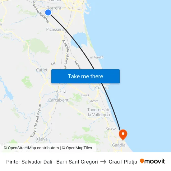 Pintor Salvador Dalí - Barri Sant Gregori to Grau I Platja map