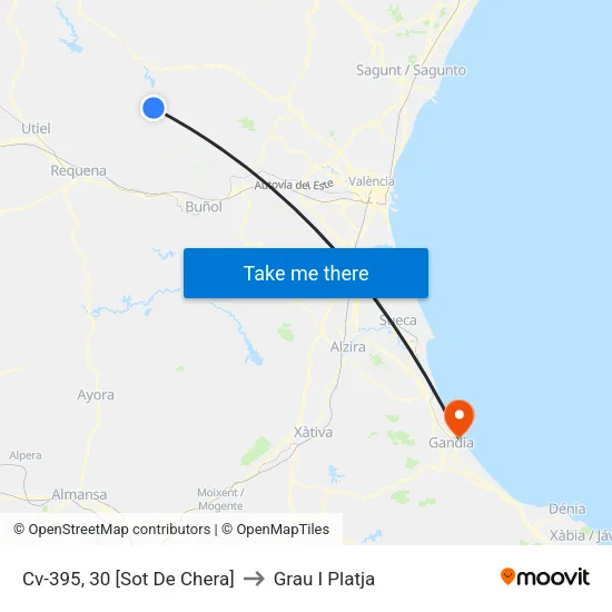Cv-395, 30 [Sot De Chera] to Grau I Platja map