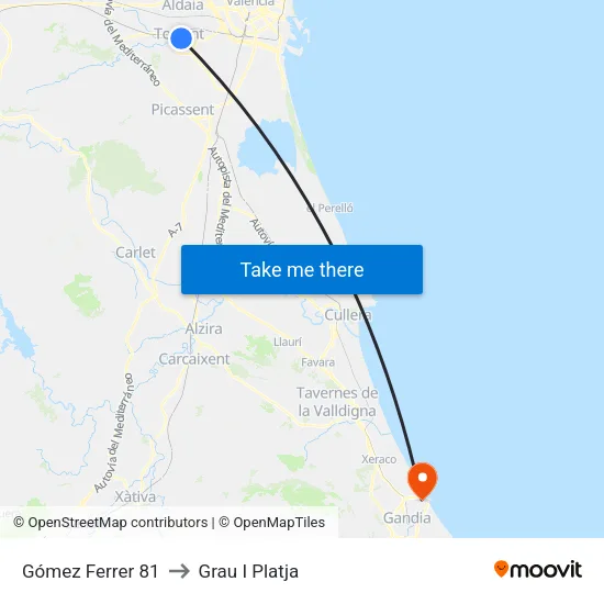 Torrent. Dr. Gómez Ferrer 81 to Grau I Platja map