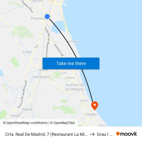 Crta. Real De Madrid, 7 (Restaurant La Mirada) [Beniparrell] to Grau I Platja map