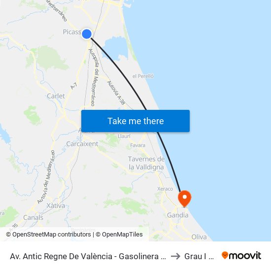 Av. Antic Regne De València - Gasolinera Cepsa [Alcàsser] to Grau I Platja map