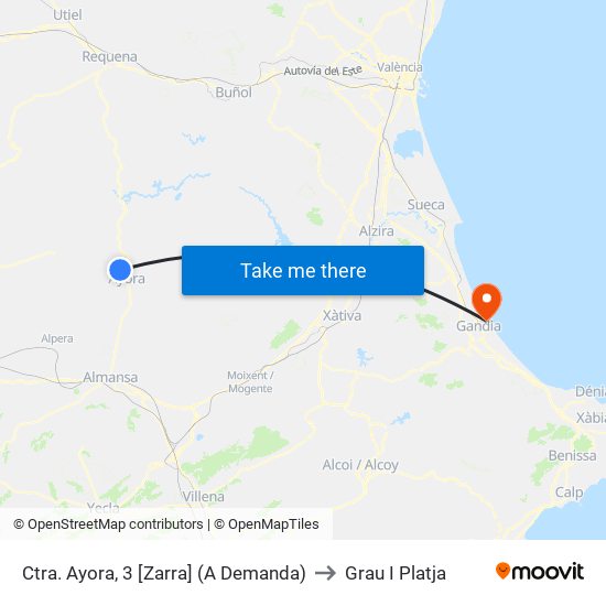 Ctra. Ayora, 3 [Zarra] (A Demanda) to Grau I Platja map