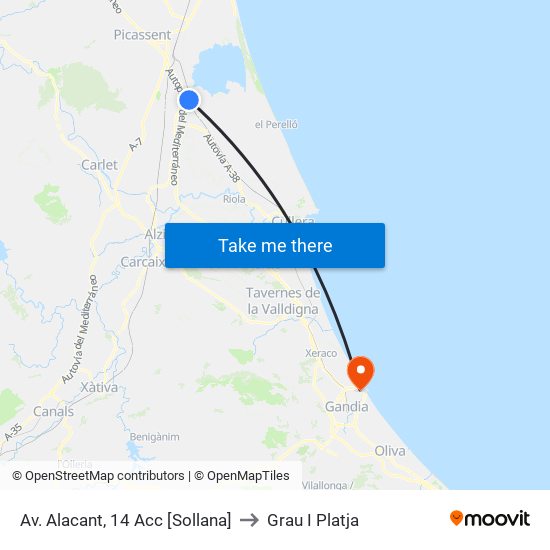 Av. Alacant, 14 Acc [Sollana] to Grau I Platja map