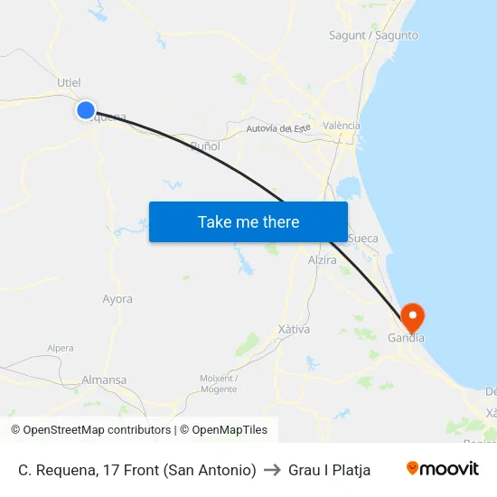 C. Requena, 17 Front (San Antonio) to Grau I Platja map