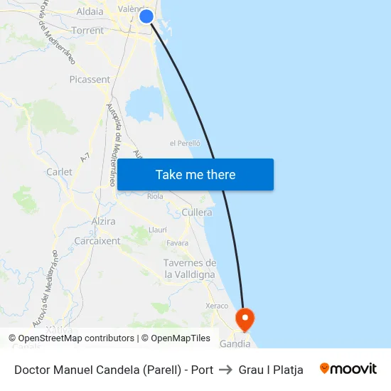 Doctor Manuel Candela (Parell) - Port to Grau I Platja map
