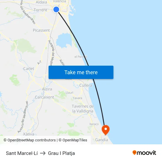 Sant Marcel·Lí to Grau I Platja map