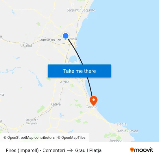 Fires (Imparell) - Cementeri to Grau I Platja map
