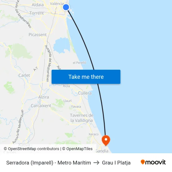 Serradora (Imparell)  - Metro Marítim to Grau I Platja map