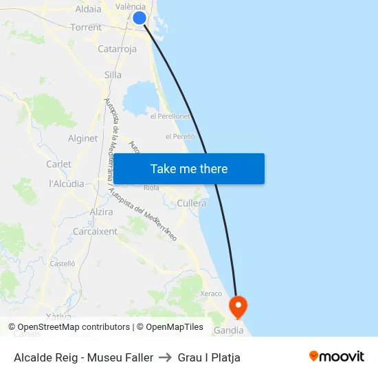 Alcalde Reig - Museu Faller to Grau I Platja map