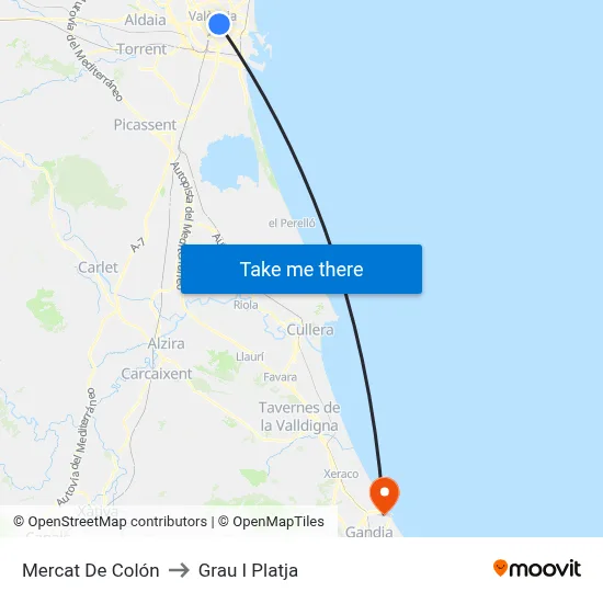 Mercat De Colón to Grau I Platja map