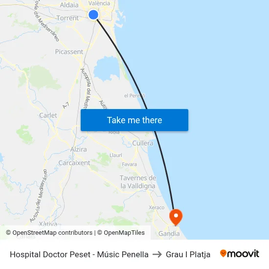 Hospital Doctor Peset - Músic Penella to Grau I Platja map