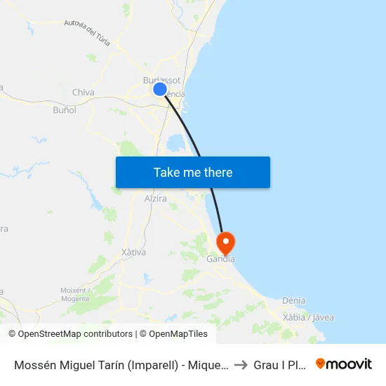 Mossén Miguel Tarín (Imparell) - Miquel Agraït to Grau I Platja map