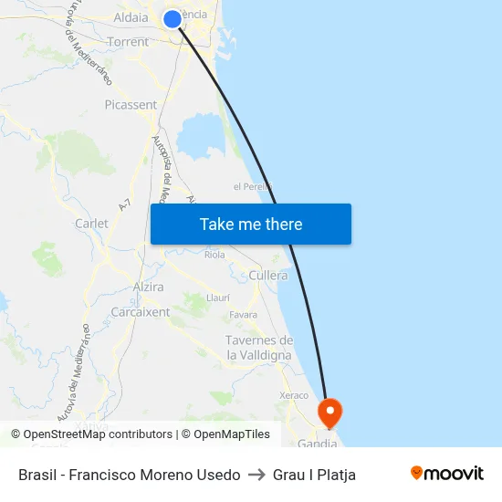 Brasil - Francisco Moreno Usedo to Grau I Platja map