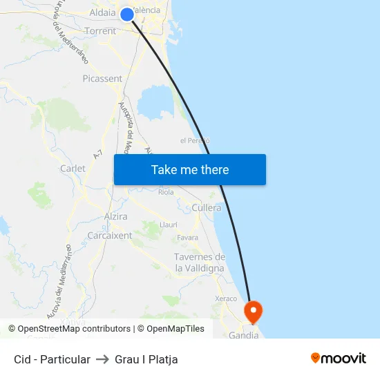 Cid - Particular to Grau I Platja map