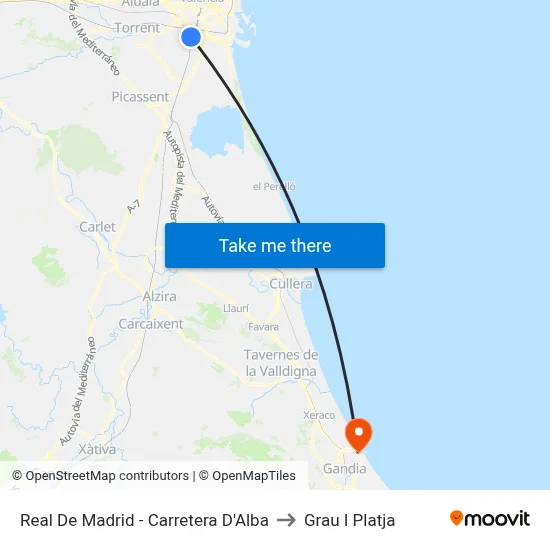 Real De Madrid - Carretera D'Alba to Grau I Platja map
