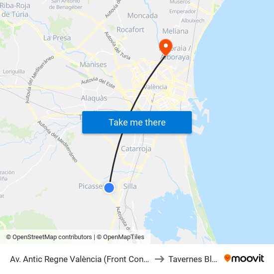 Av. Antic Regne València (Front Consum) [Alcàsser] to Tavernes Blanques map