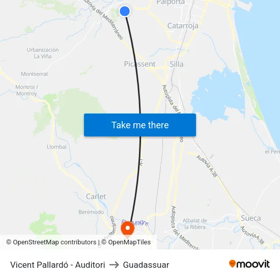 Vicent Pallardó - Auditori to Guadassuar map