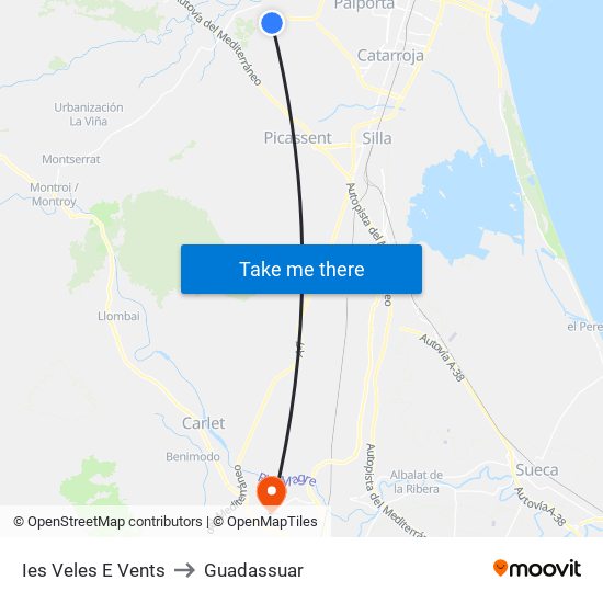 Ies Veles E Vents to Guadassuar map