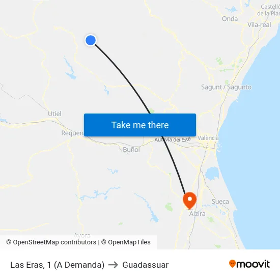 Las Eras, 1 (A Demanda) to Guadassuar map