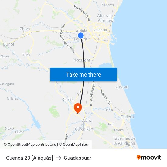 Cuenca 23 [Alaquàs] to Guadassuar map