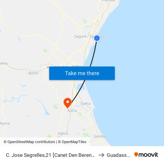 C. Jose Segrelles,21 [Canet Den Berenguer] to Guadassuar map