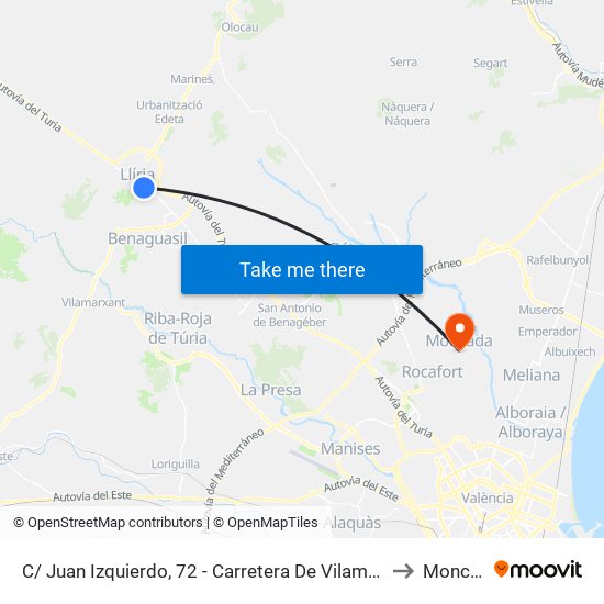 C/ Juan Izquierdo, 72 - Carretera De Vilamarxant [Llíria] to Moncada map