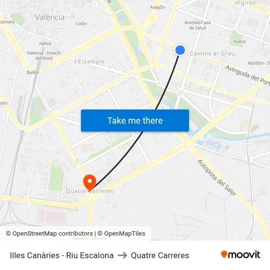 Illes Canàries - Riu Escalona to Quatre Carreres map