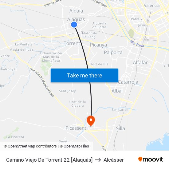 Camino Viejo De Torrent 22 [Alaquàs] to Alcàsser map