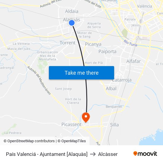 País Valenciá - Ajuntament [Alaquàs] to Alcàsser map