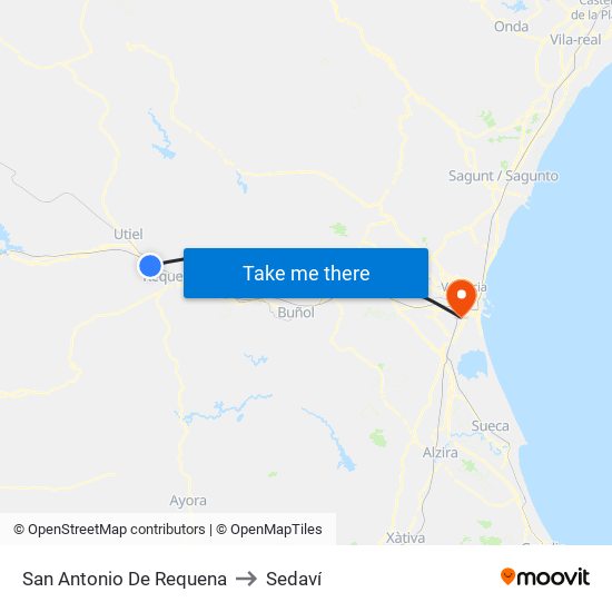 San Antonio De Requena to Sedaví map