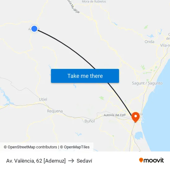 Av. València, 62 [Ademuz] to Sedaví map