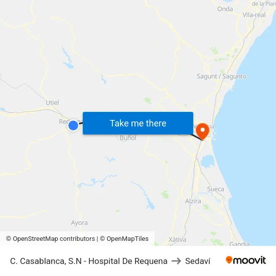 C. Casablanca, S.N - Hospital De Requena to Sedaví map
