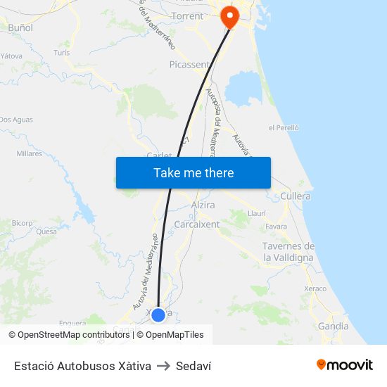 Estació Autobusos Xàtiva to Sedaví map