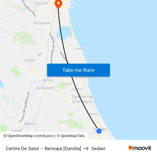 Centre De Salut – Beniopa [Gandia] to Sedaví map