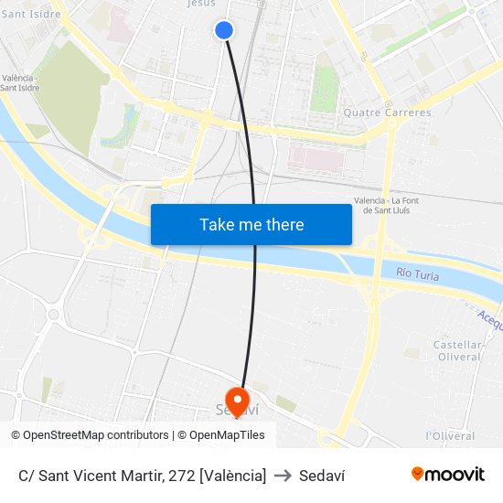 C/ Sant Vicent Martir, 272 [València] to Sedaví map