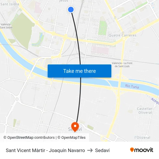 Sant Vicent Màrtir - Joaquín Navarro to Sedaví map