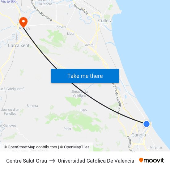 Centre Salut Grau to Universidad Católica De Valencia map