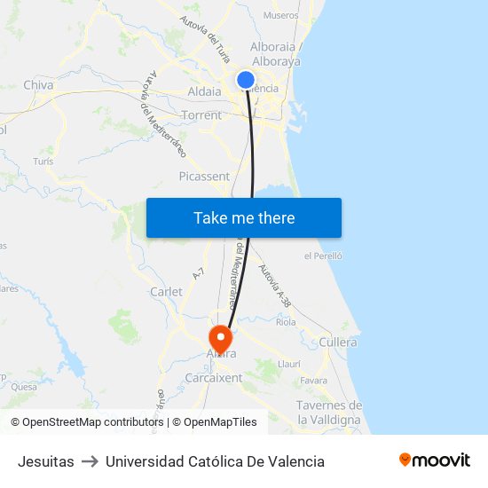 Jesuitas to Universidad Católica De Valencia map