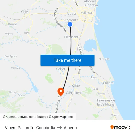 Vicente Pallardó - Concordia to Alberic map
