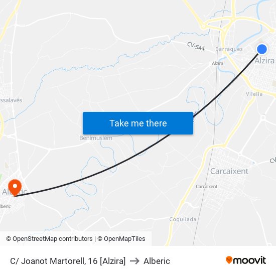 C/ Joanot Martorell, 16 [Alzira] to Alberic map