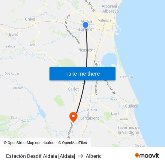 Estación Deadif Aldaia [Aldaia] to Alberic map