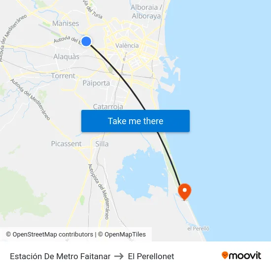 Estación De Metro Faitanar to El Perellonet map