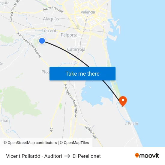 Vicent Pallardó - Auditori to El Perellonet map