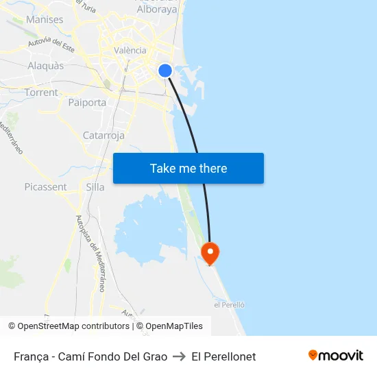 França - Camí Fondo Del Grao to El Perellonet map